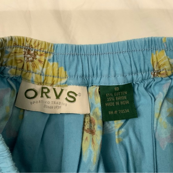 Orvis Vintage Maxi Skirt Size 10 
Elastic Waist Drawstring 
Pockets 
Blue Floral - Picture 8 of 12